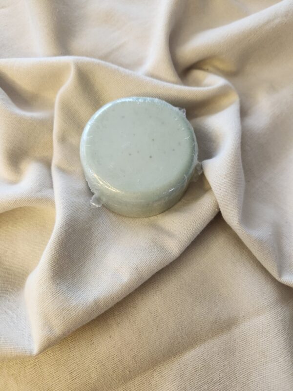 pale green-blue shampoo bar