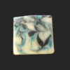 soap bar with swirls of blue and black