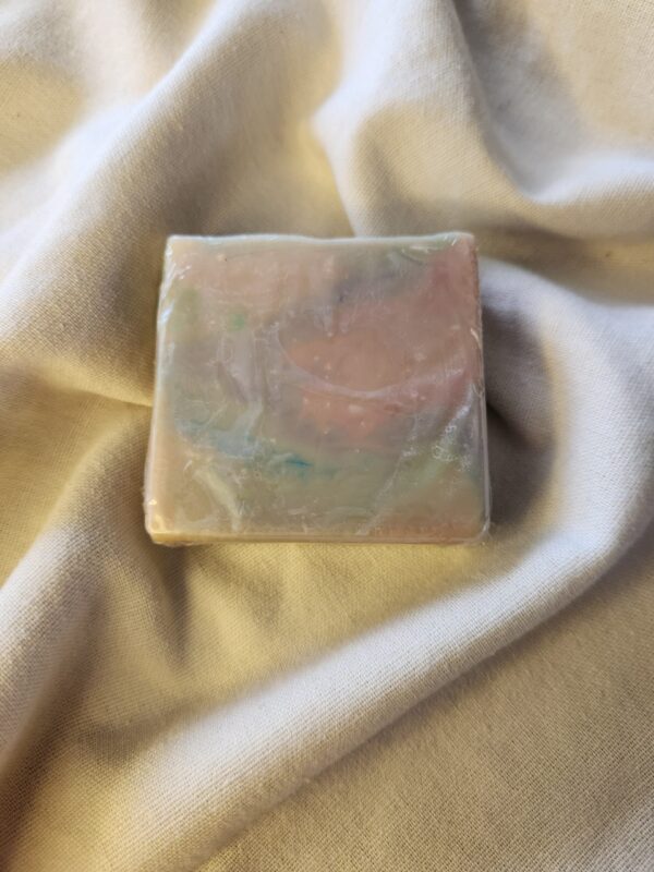 CottonCandy2 soap bar with pastel rainbow swirls