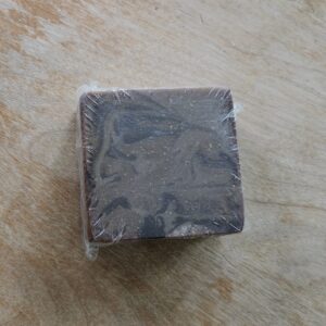 soap bar with swirls of deep browns