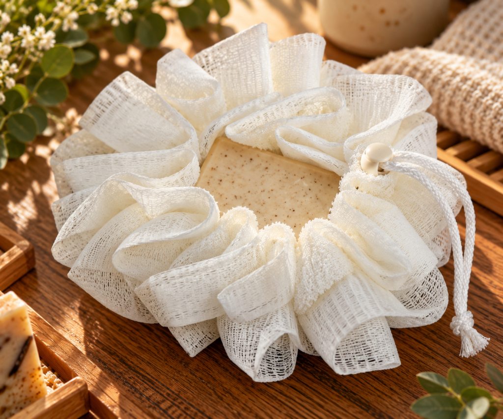 Bar Soap Loofah – Exfoliating Soap Pouch